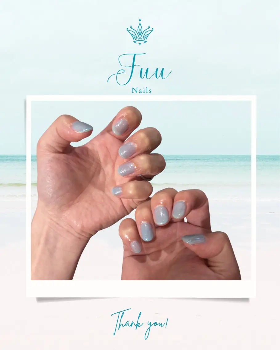 ネイル シンプルネイル 夏ネイル 犬のいるネイルサロン Fuu nailsのネイルデザイン