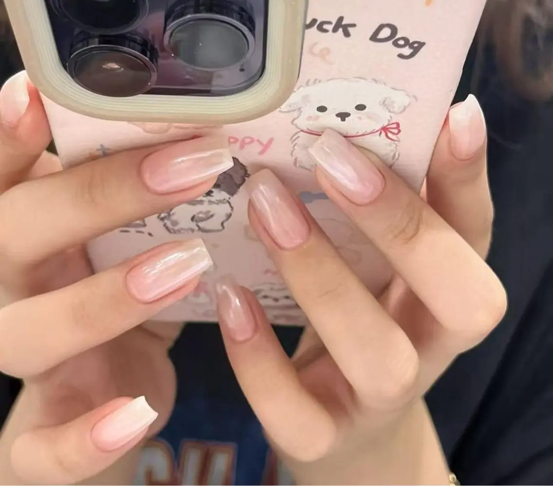 ネイル フラワーネイル フレンチネイル ジェルネイル ガラスフレンチ ハート ハンドネイル BabyYouMi nailのネイルデザイン