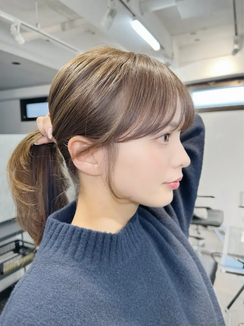 ミディアム カラー ミディアムレイヤー レイヤーカット カット ヘアカラー トリートメント 池袋/小顔レイヤー/ 顔まわり/taigaのヘアスタイル