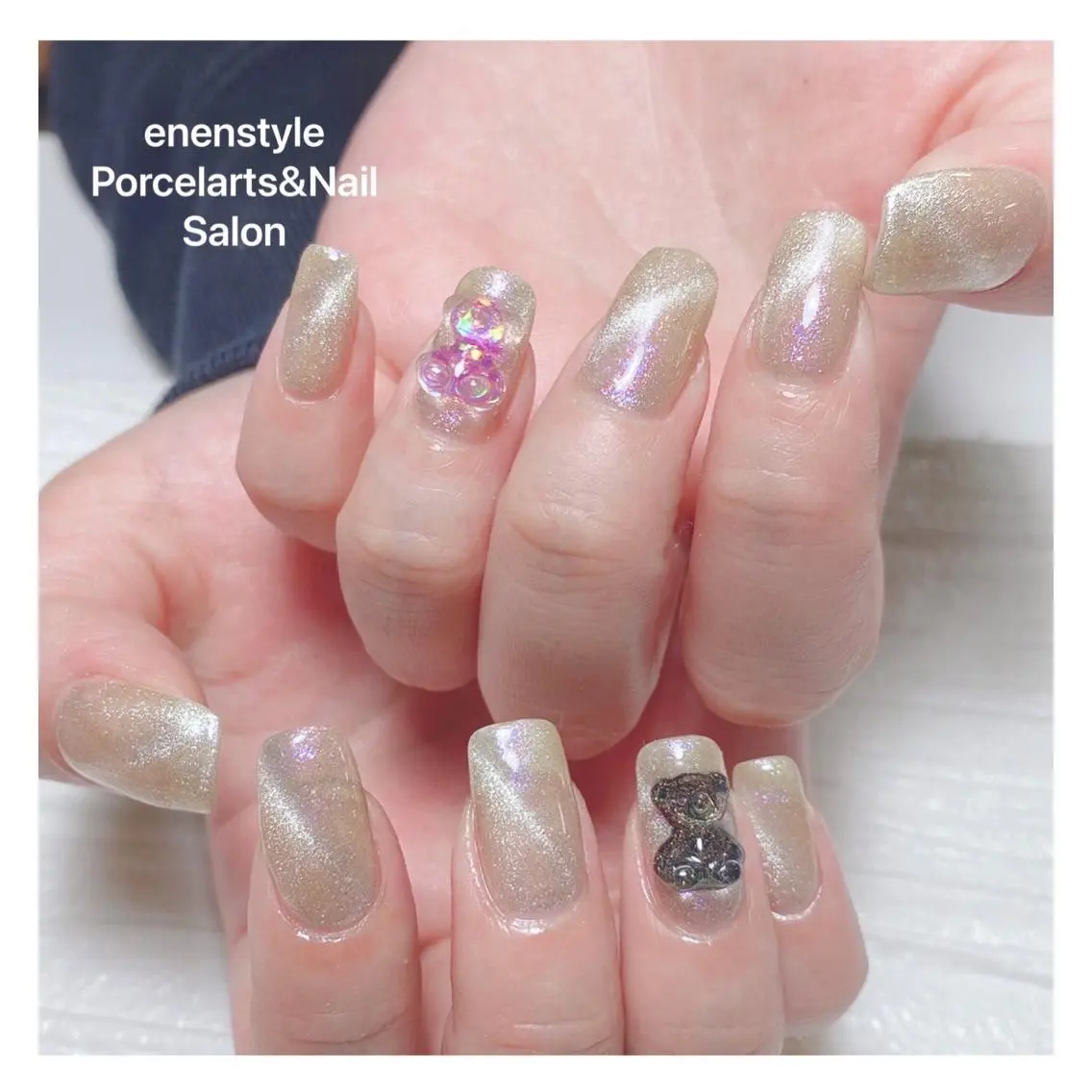 ミディアム ネイル アイブロウ 🐾enen style 🐾のネイルデザイン