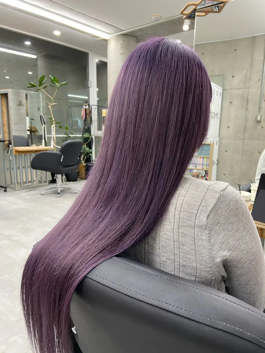 ロング カラー ラベンダーカラー ヘアカラー トリートメント Kotoko🖤/海 外/バレイヤージュのヘアスタイル