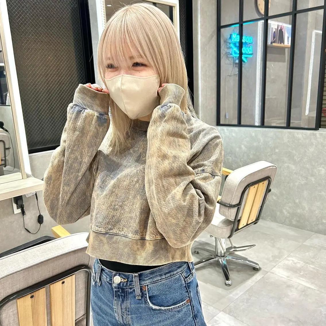 ミディアム カラー カット ヘアカラー トリートメント 一ノ瀬 暁のヘアスタイル