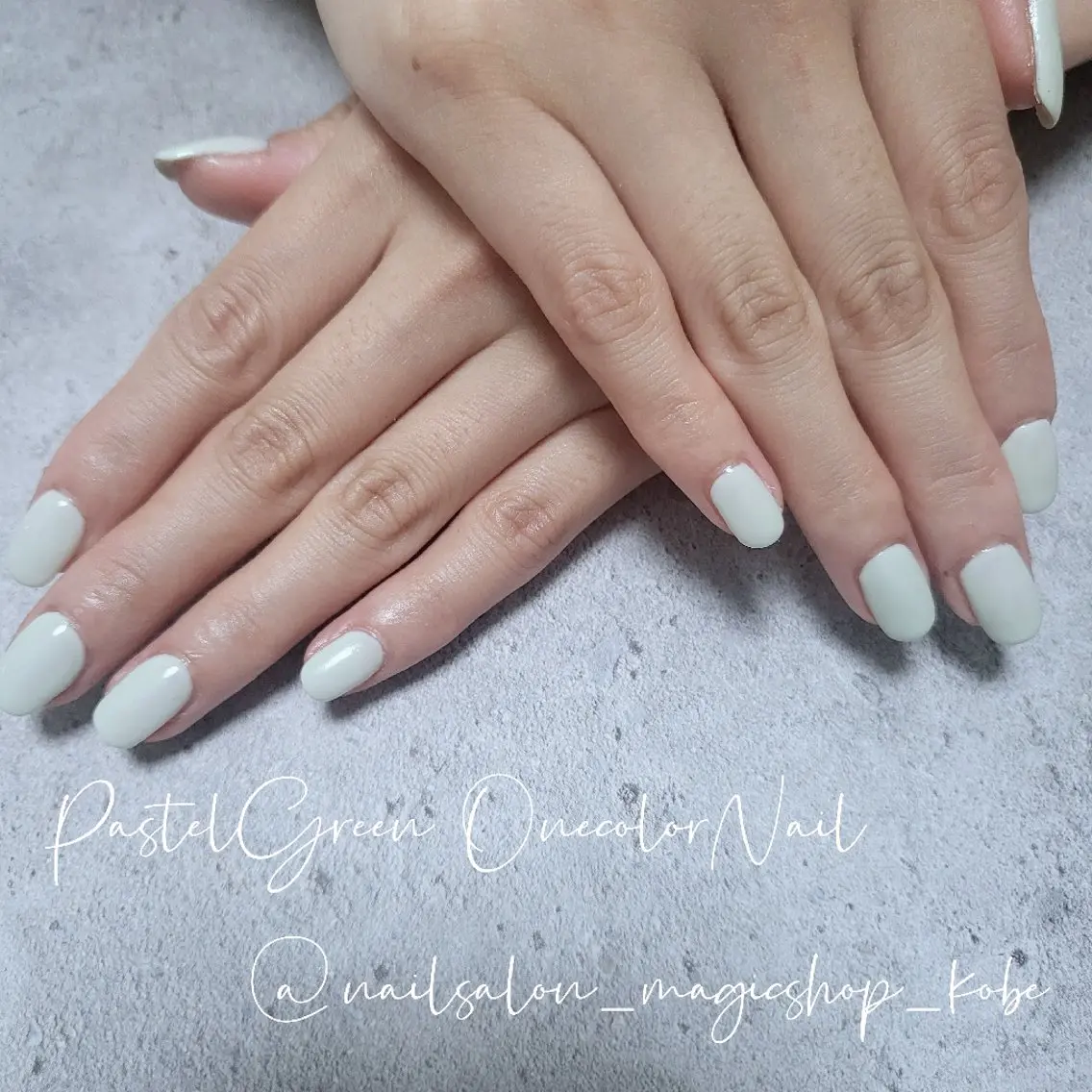 ネイル ジェルネイル グリーン マットネイル ワンカラーネイル パステルネイル ハンドネイル Nailsalon MagicShopのネイルデザイン