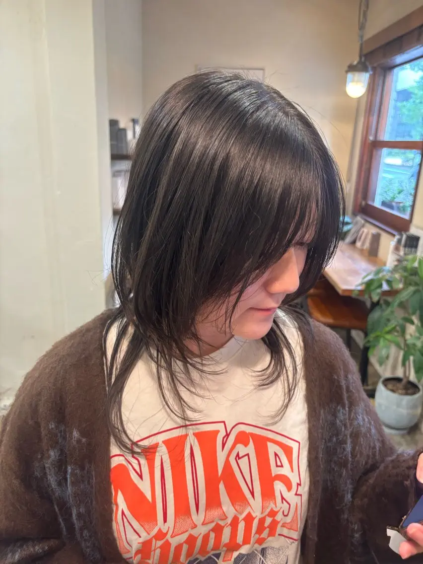 ミディアム くびれヘア くびれレイヤー レイヤーカット カット ヘアカラー トリートメント ZAZA YUKAのヘアスタイル