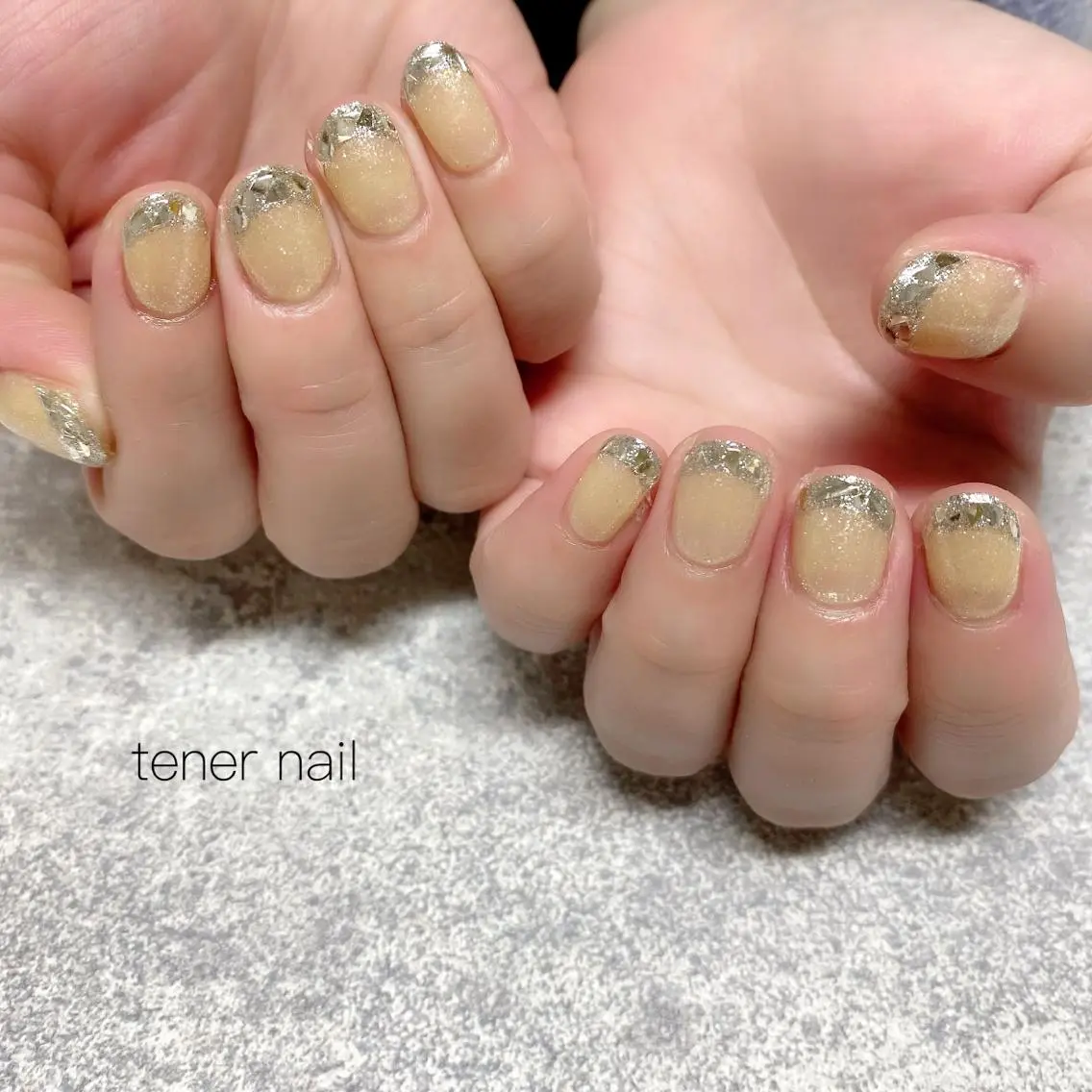 ネイル フレンチネイル ガラスフレンチ テネルネイル tener nailのネイルデザイン