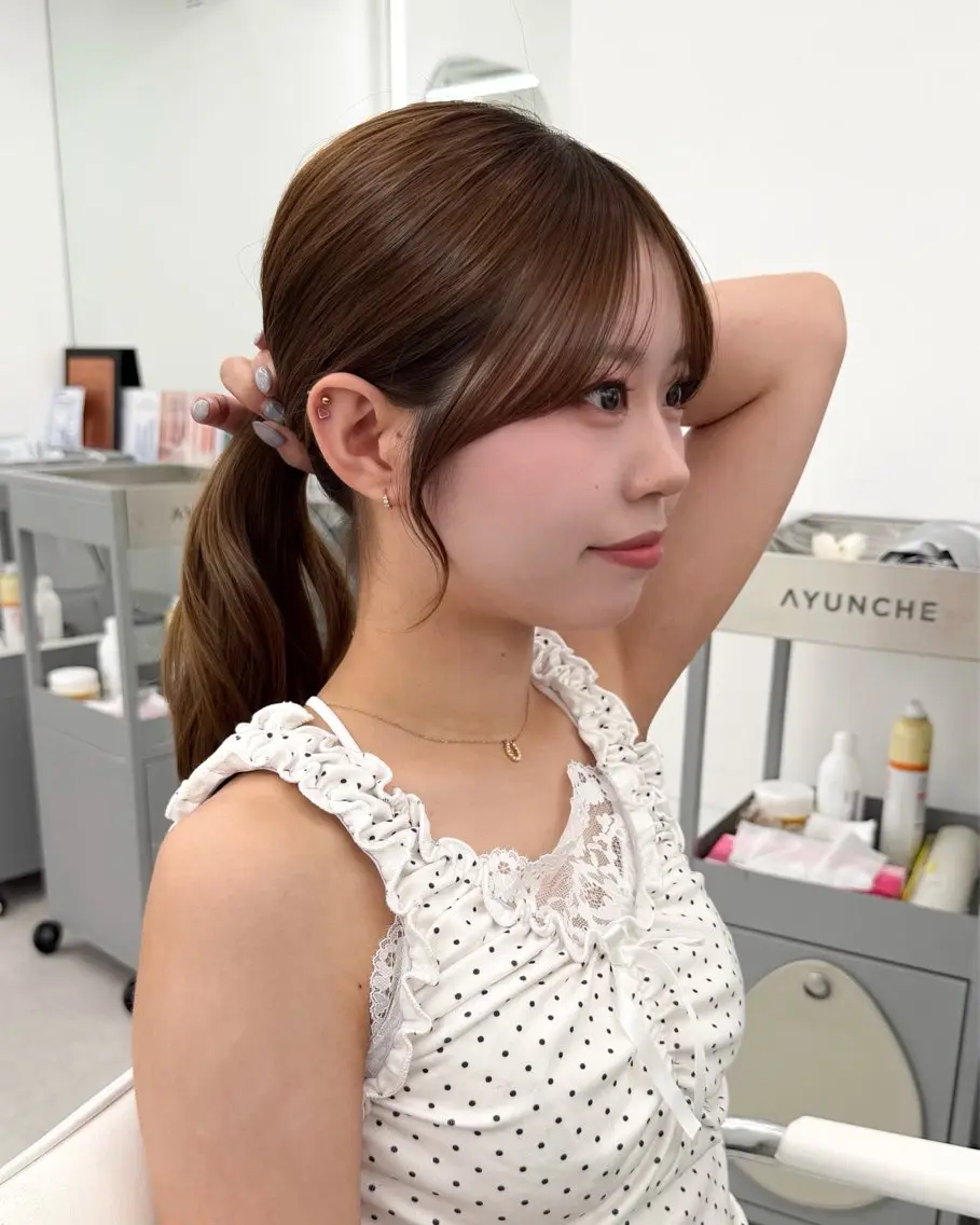 セミロング 顔周りカット 韓国風ヘア レイヤーカット カット ヘアカラー トリートメント ヘッドスパ ヘアセット 前髪顔まわりカット 🌈中村海聖のヘアスタイル