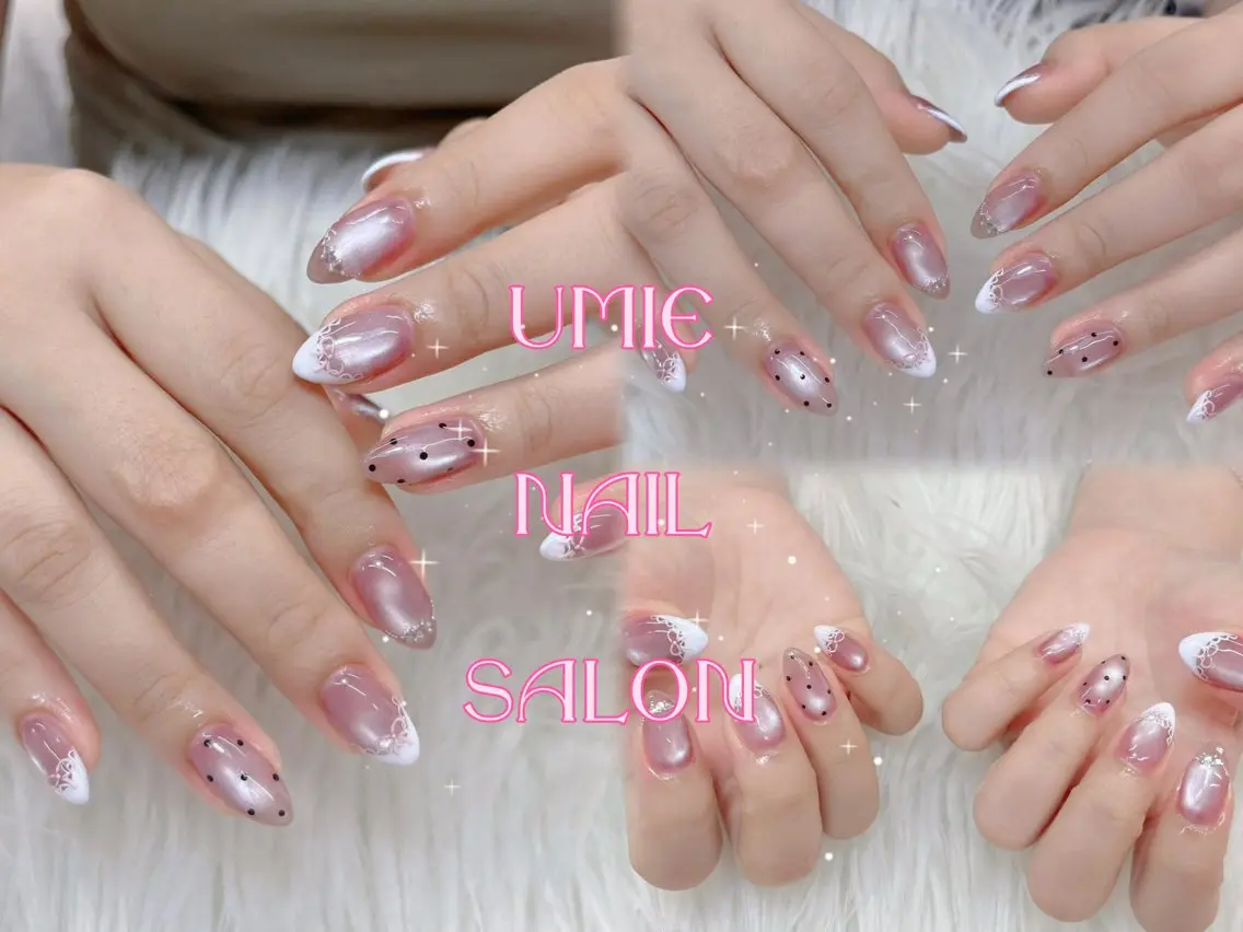 ネイル フットネイル フレンチネイル グラデーション キラキラネイル 韓国ネイル UMIE NAIL SALONのネイルデザイン