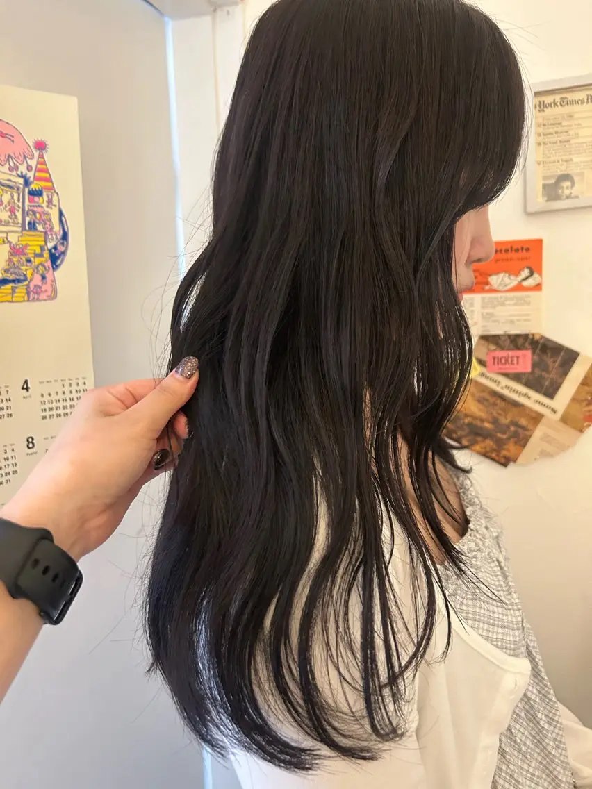 ロング カラー ラベンダーカラー カット ヘアカラー トリートメント maho/垢抜け パーマカラーのヘアスタイル