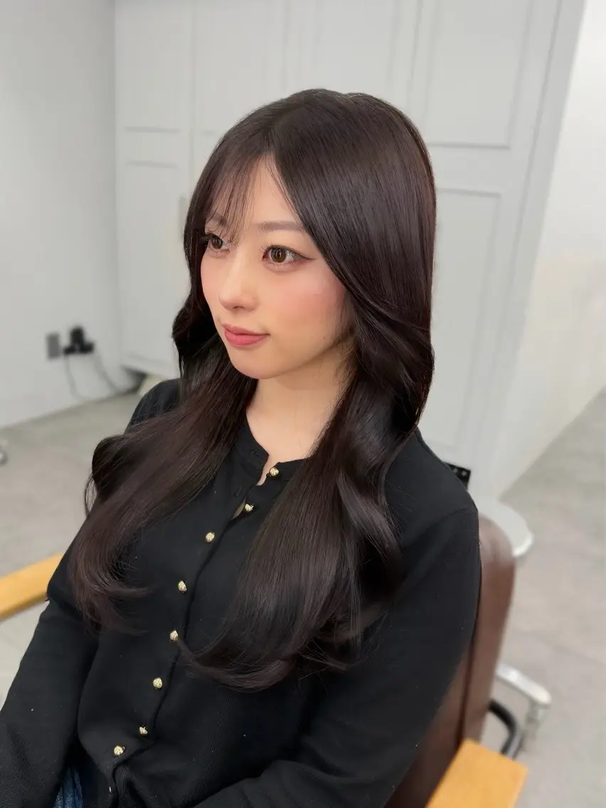 ロング ロングレイヤー くびれヘア 髪質改善 レイヤーカット ロング カット ヘアカラー トリートメント 🧡くびれヘア/前髪 顔周り🧡久原結衣のヘアスタイル