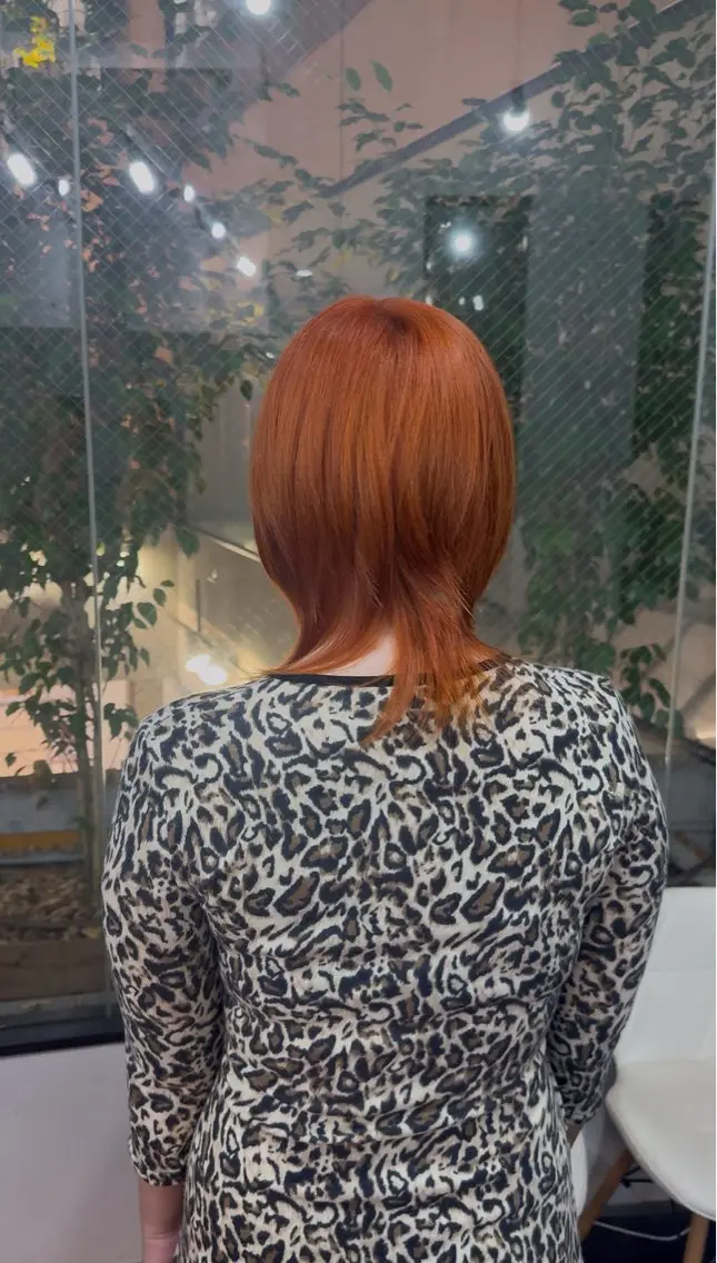 ミディアム カラー ハイトーンカラー オレンジ ヘアカラー 【ili 梅田】 🐰清水 梨央🤍のヘアスタイル