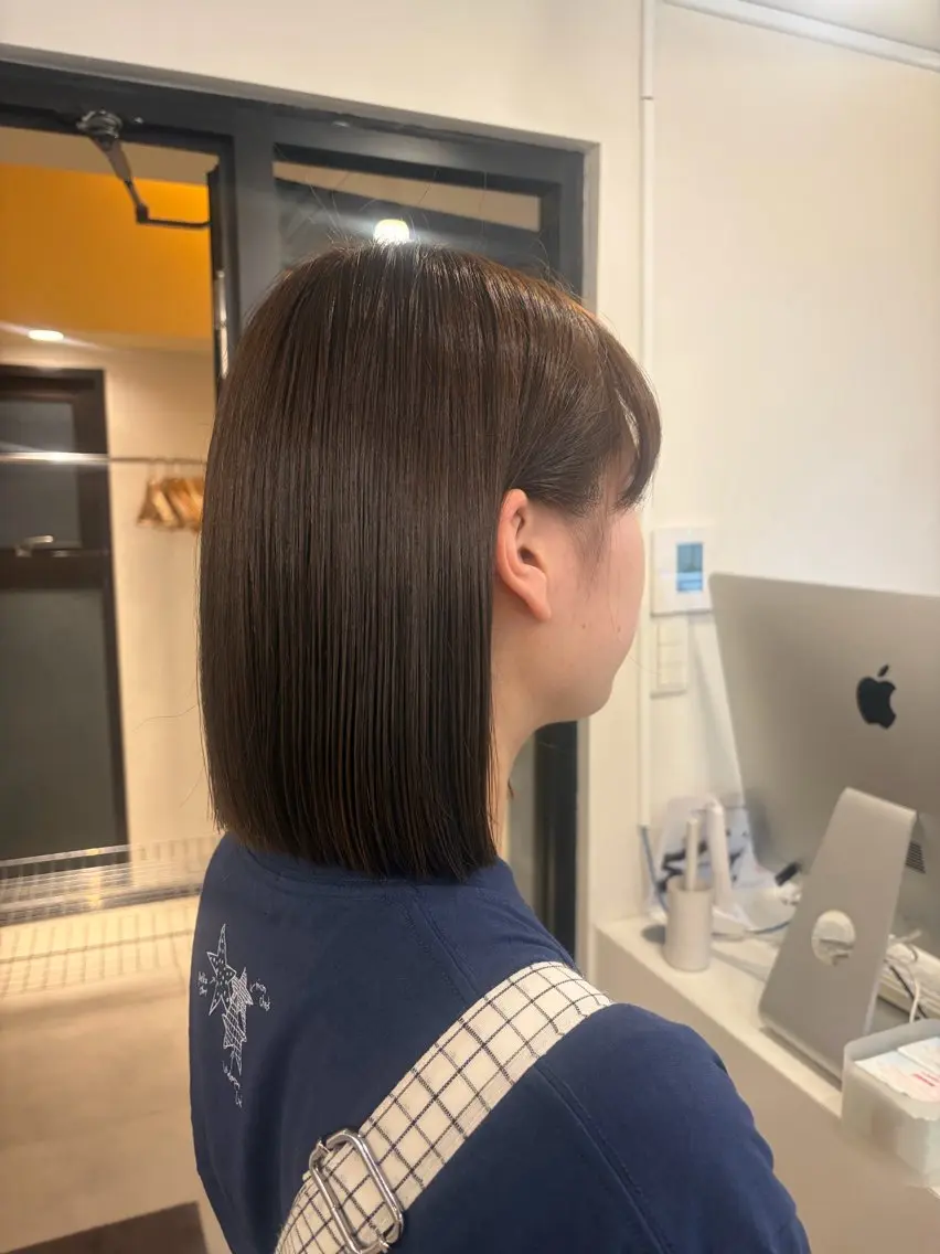 ミディアム カラー イルミナカラー ボブ カット ヘアカラー トリートメント 髪質改善/ 艶髪人気/Renaのヘアスタイル