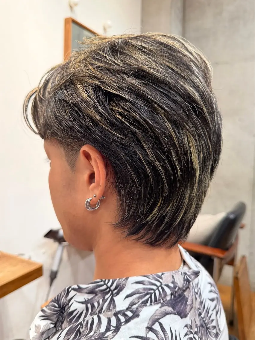 ショート メンズ フェードカット メンズパーマ 刈り上げ 🌱表参道/フェード メンズ特化/石原旭人のヘアスタイル