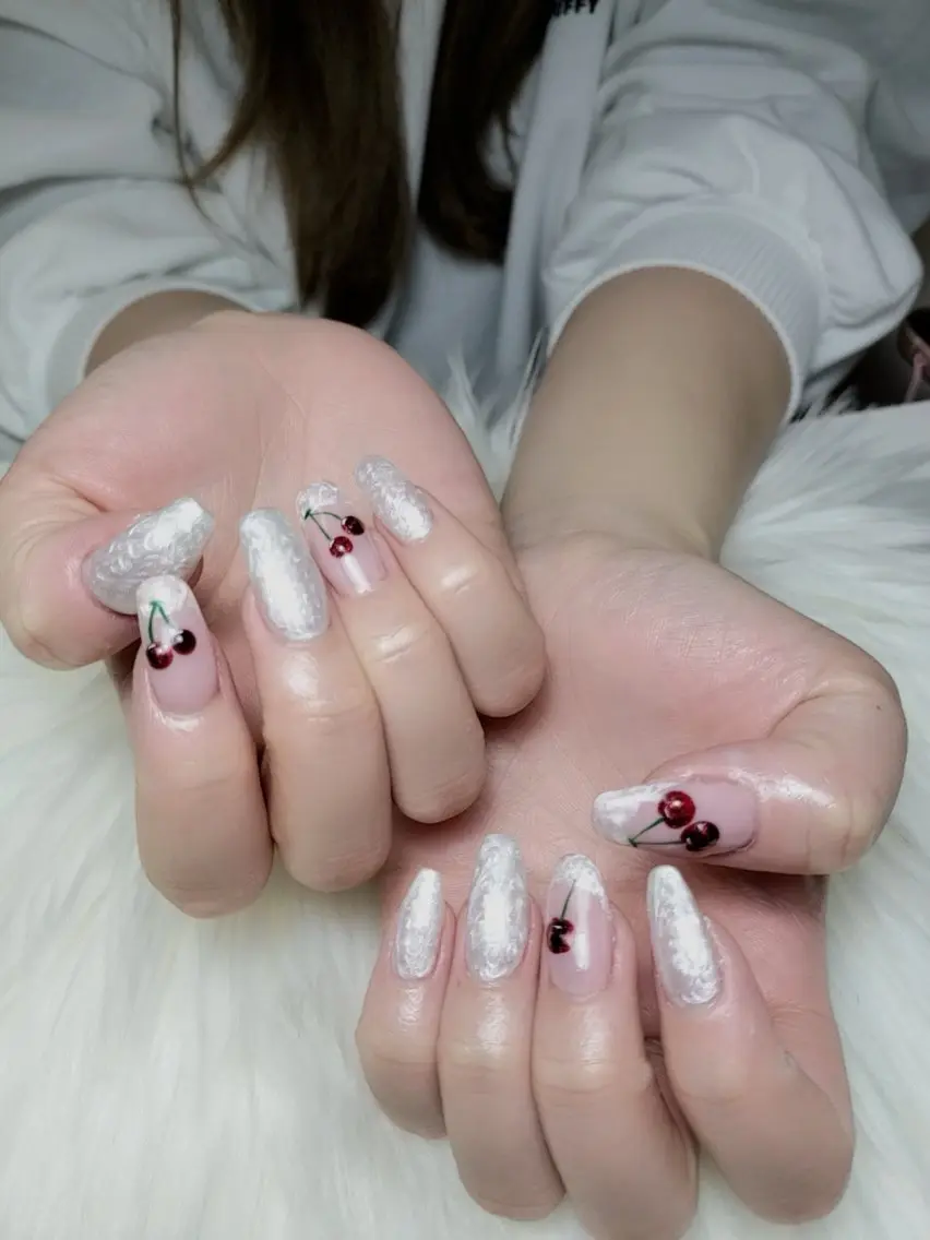 ネイル アートネイル チークネイル 桜ネイル クリアネイル 長さ出し ハンドネイル Rs nail 新宿西口のネイルデザイン