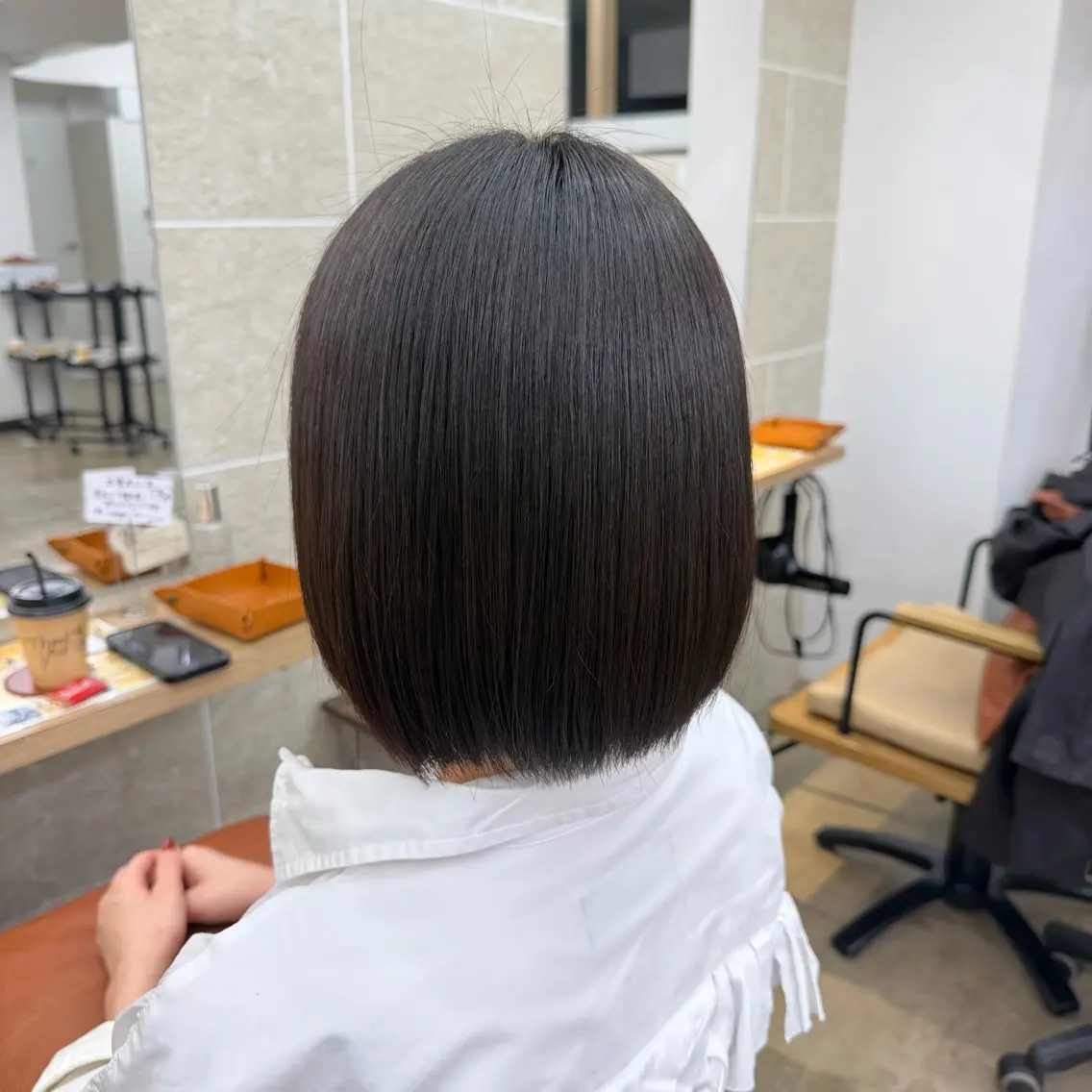 ショート 縮毛矯正 RINNA/うる艶 カラー/表参道美容師のヘアスタイル