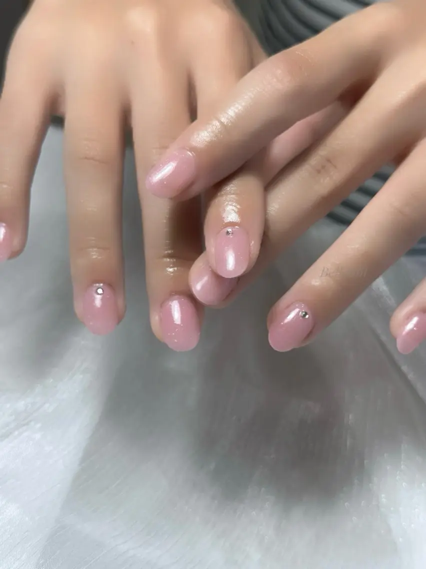 ネイル ワンカラーネイル ピンク ピンクベージュ シンプルネイル ハンドネイル K suzuのネイルデザイン