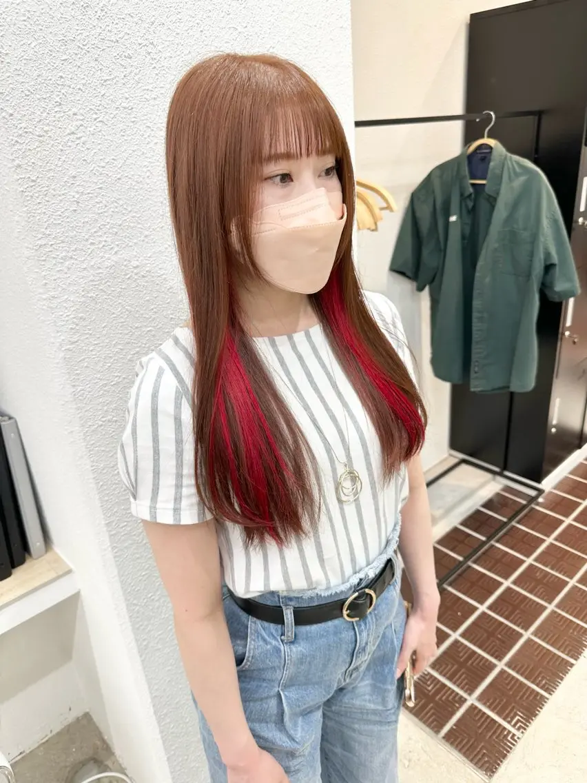【ミニモ限定メニュー🎖️✨】🔥暖色🔥イヤリングカラーorインナーカラー+艶々トリートメントの写真