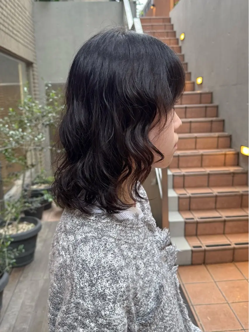 ミディアム パーマ カット パーマ 大橋 芽衣のヘアスタイル