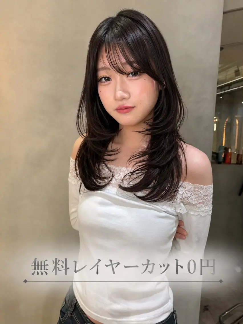🉐韓国風レイヤーカット+シャンプートリートメントの写真