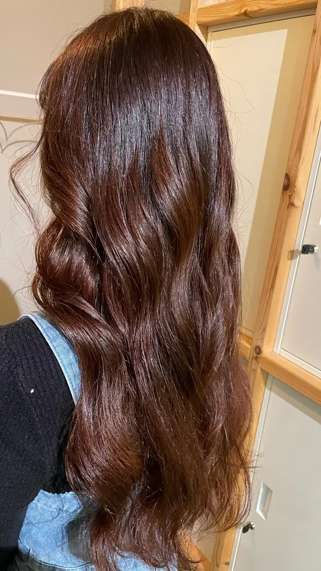 ロング カラー ブラウンカラー オレンジ オレンジブラウン トリートメント 郡山/透明感カラー /馬場アンドレアのヘアスタイル