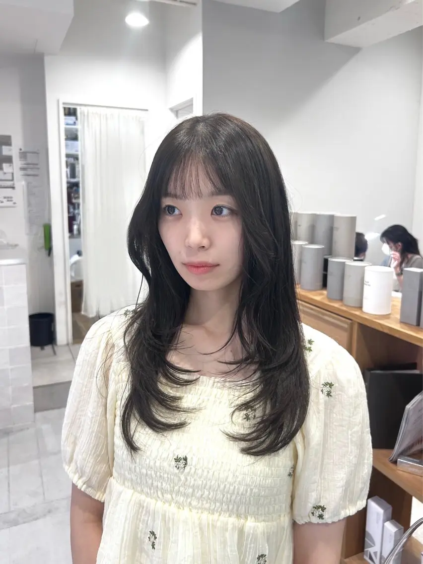 ロング カット ヘアカラー トリートメント 韓国ヘア ‎⟡.·KANA🐥のヘアスタイル