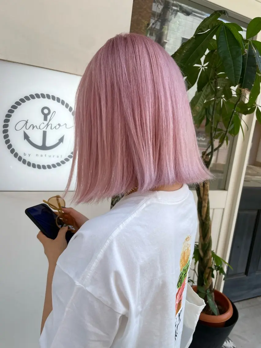 カラー ブリーチ ピンクカラー 髪質改善 ヘアカラー トリートメント ☆髪質改善☆ 河野真也のヘアスタイル