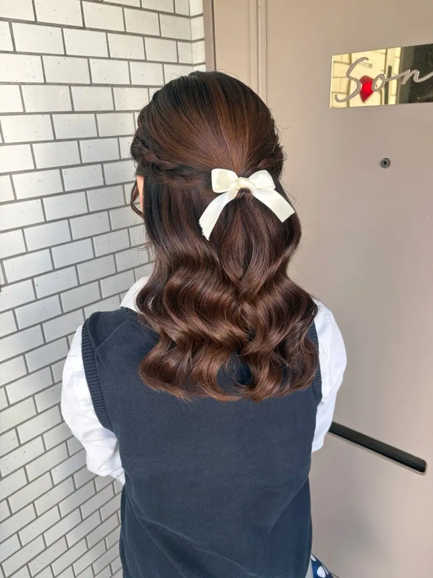 ミディアム 韓国風ヘア ヘアセット 表参道ヘアメイク aiのヘアスタイル