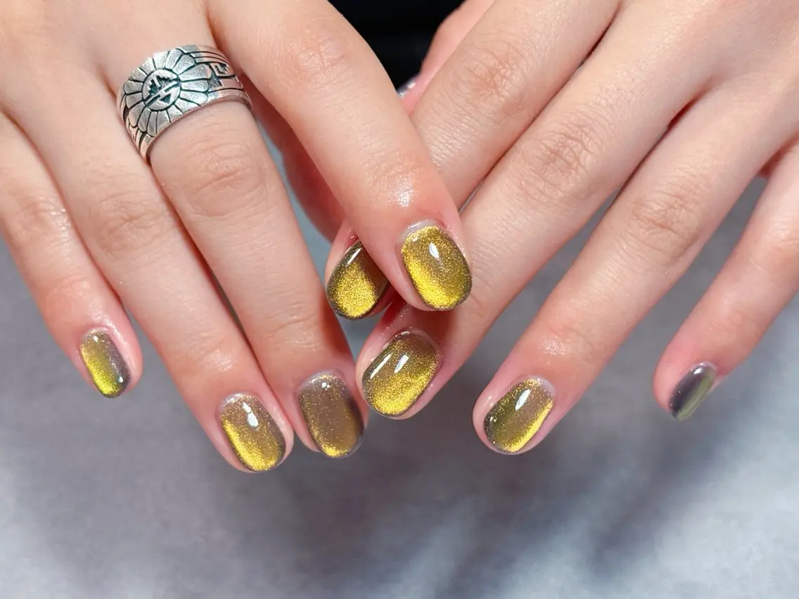 ネイル アートネイル ジェルネイル ハロウィン マグネットネイル パラジェル ハンドネイル ハンドケア 💫ゆか_ Nailartistのネイルデザイン
