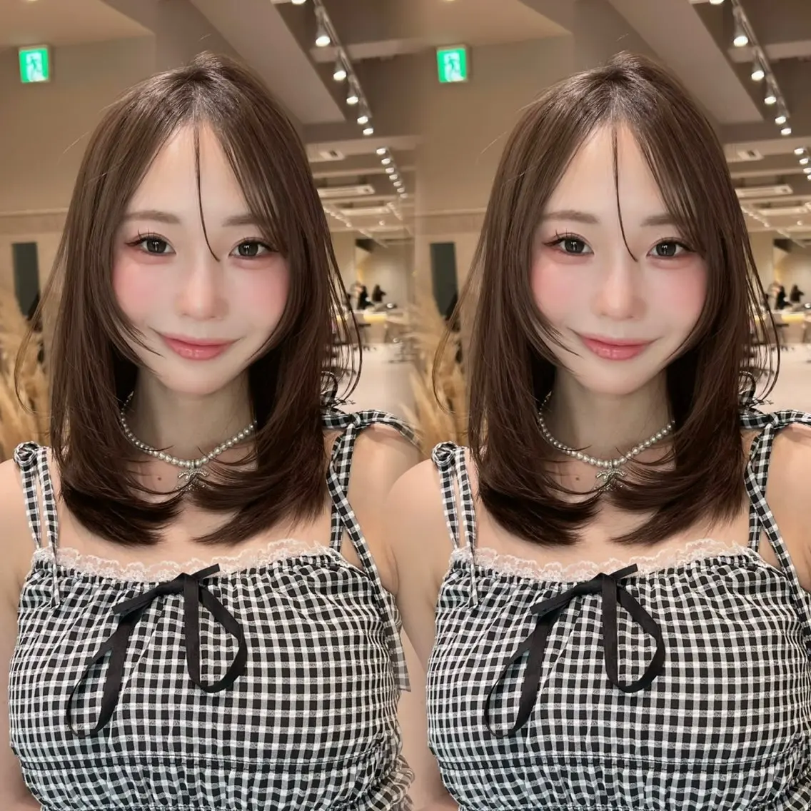 ミディアム カラー 似合わせカット カット ヘアカラー トリートメント レイヤー/髪質改善 Lond ambreのヘアスタイル