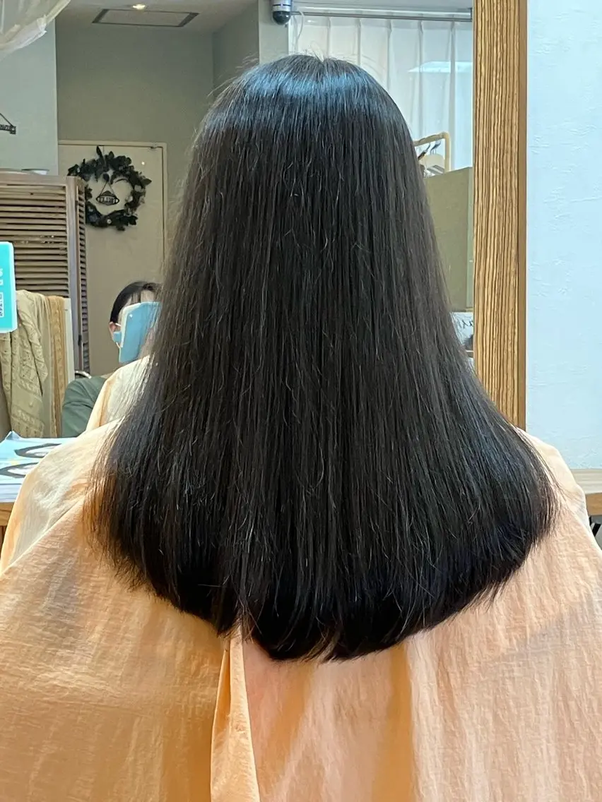 ロング 高畑駅×縮毛矯正 縮毛矯正×湯浅貴子のヘアスタイル