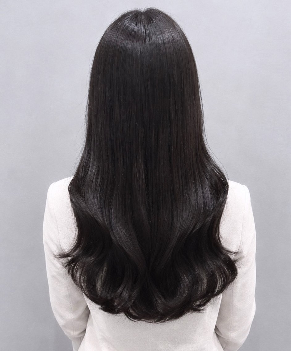ロング カラー 黒髪 ヘアカラー トリートメント girly上品ヘア 🎀／ベージュikuのヘアスタイル