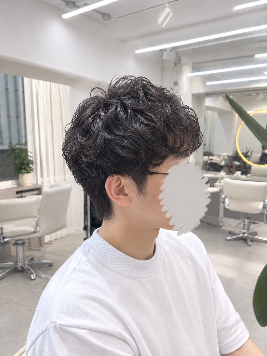 メンズ パーマ 似合わせ顔周りカット /ATSUKOのヘアスタイル