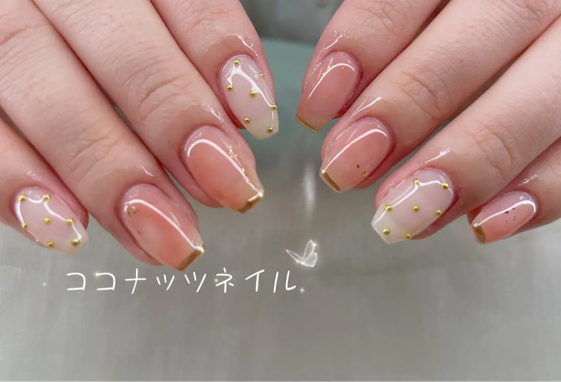 ネイル べっ甲ネイル フレンチネイル キラキラネイル マグネットネイル 大理石ネイル(マーブル) ハンドネイル 神田 ココナッツのネイルデザイン