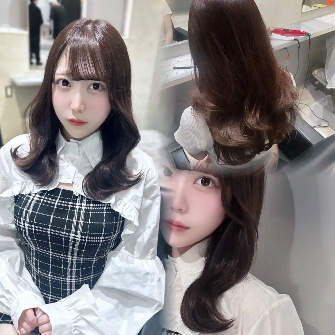🤍透明感カラー➕トリートメント➕超音波アイロン¥7000【暖色カラー/寒色カラー/ロング料金なし/韓国ヘア】の写真