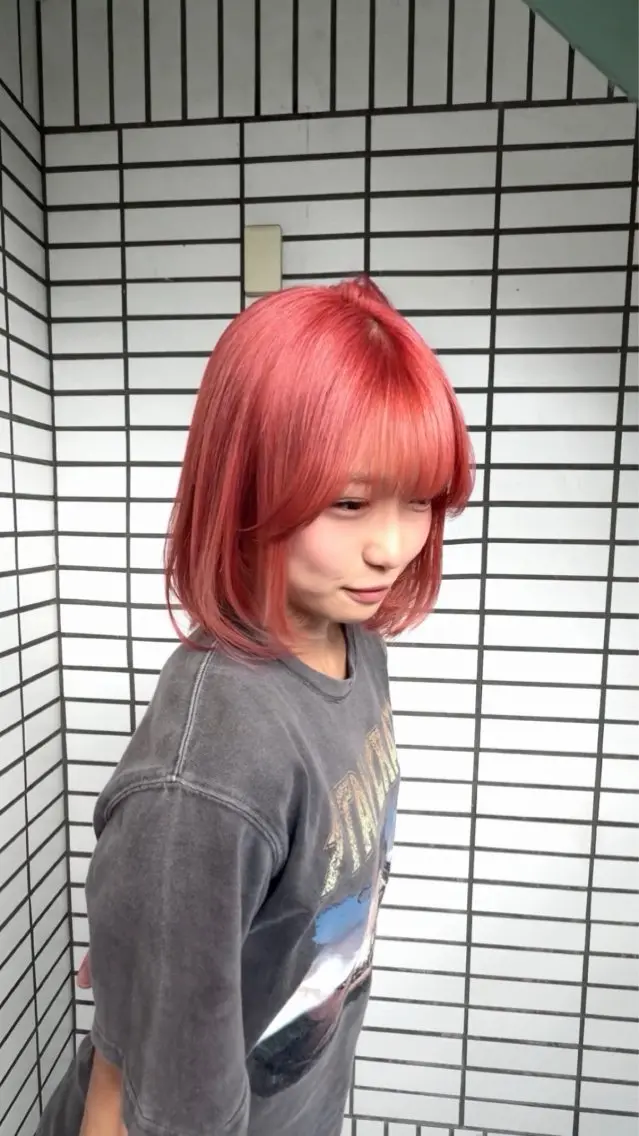 ミディアム カット ヘアカラー トリートメント ヘッドスパ ヘアセット 盛れる艶カラー× レイヤーカット/咲来のヘアスタイル