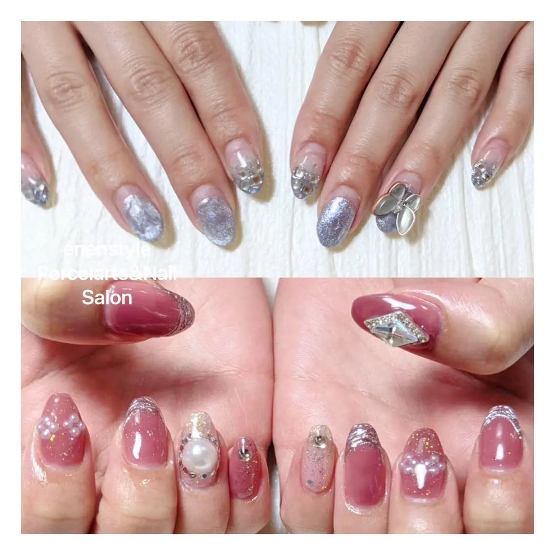 ミディアム ネイル ハンドネイル 🐾enen style 🐾のネイルデザイン