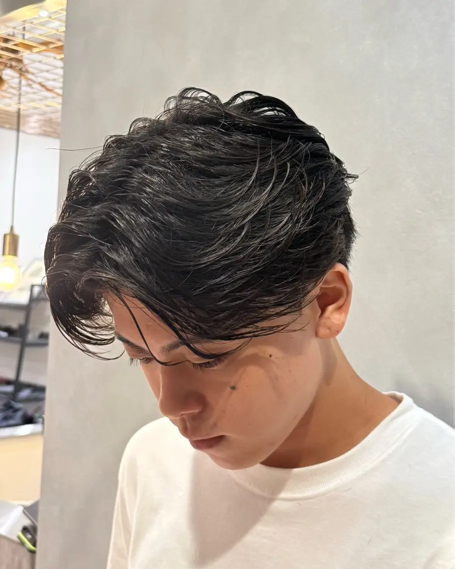 パーマ カット パーマ ヘアセット ニュアンスサーフ/サ ーフカール/フェザーのヘアスタイル