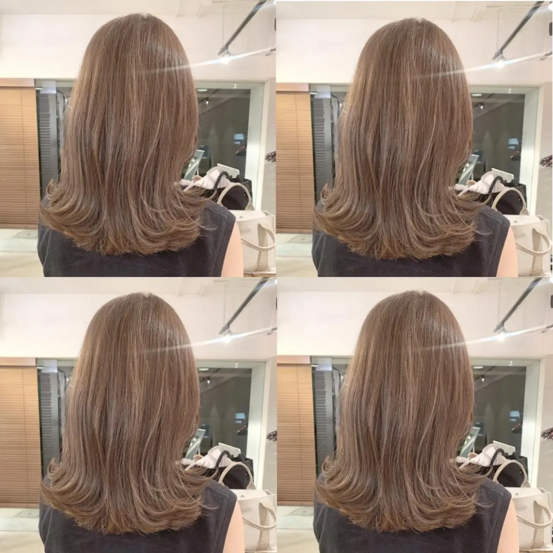 セミロング カラー 透明感/オリーブ/ グレージュ/YUKAのヘアスタイル