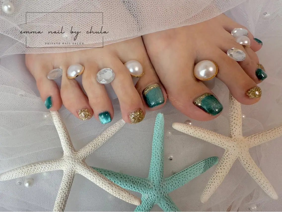 ネイル フットネイル ëmma nail_ by chulaのネイルデザイン