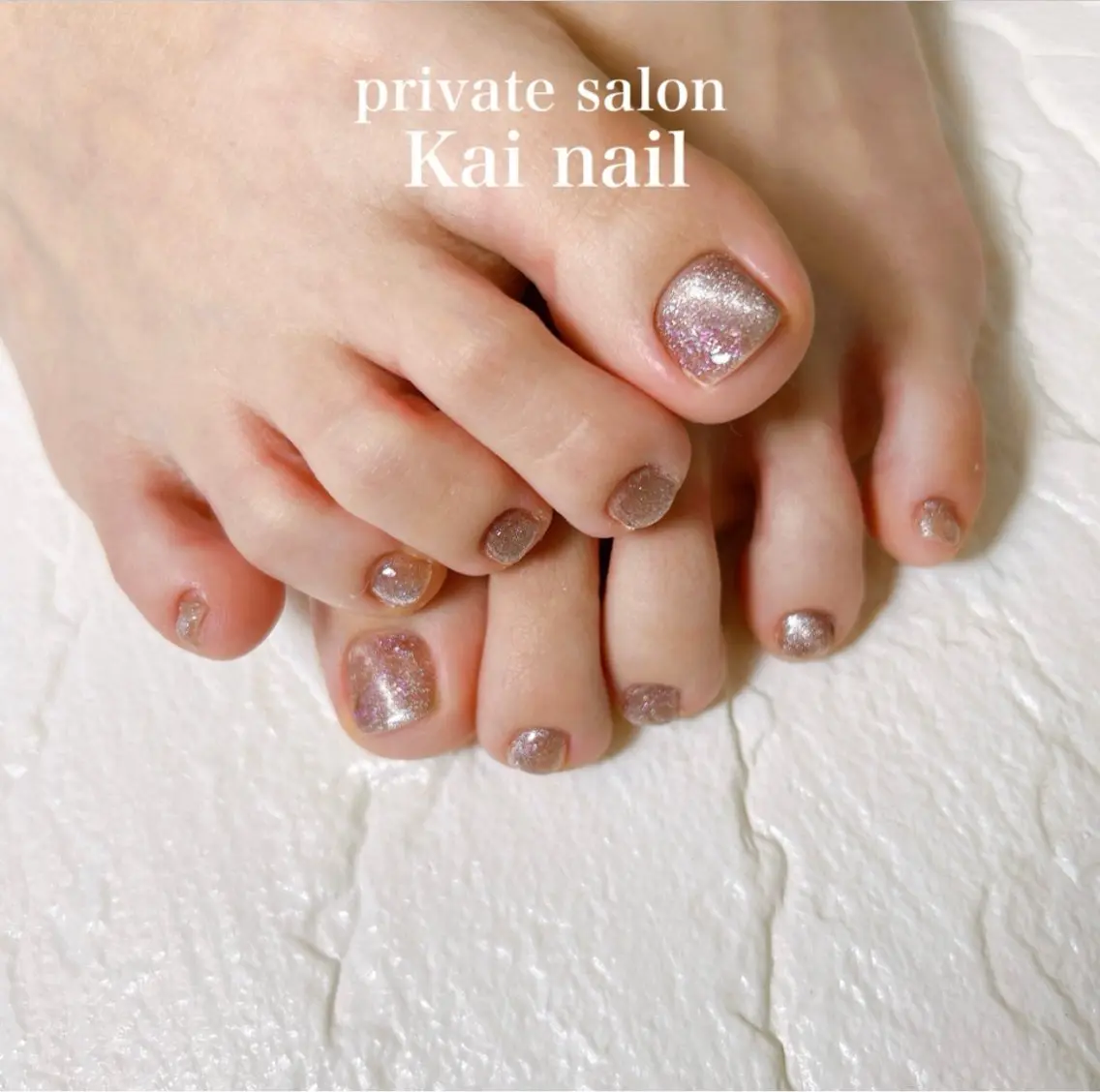 ネイル ブラウン フットネイル 韓国ネイル マグネットネイル ニュアンスネイル フットネイル Kai nail Mayukoのネイルデザイン