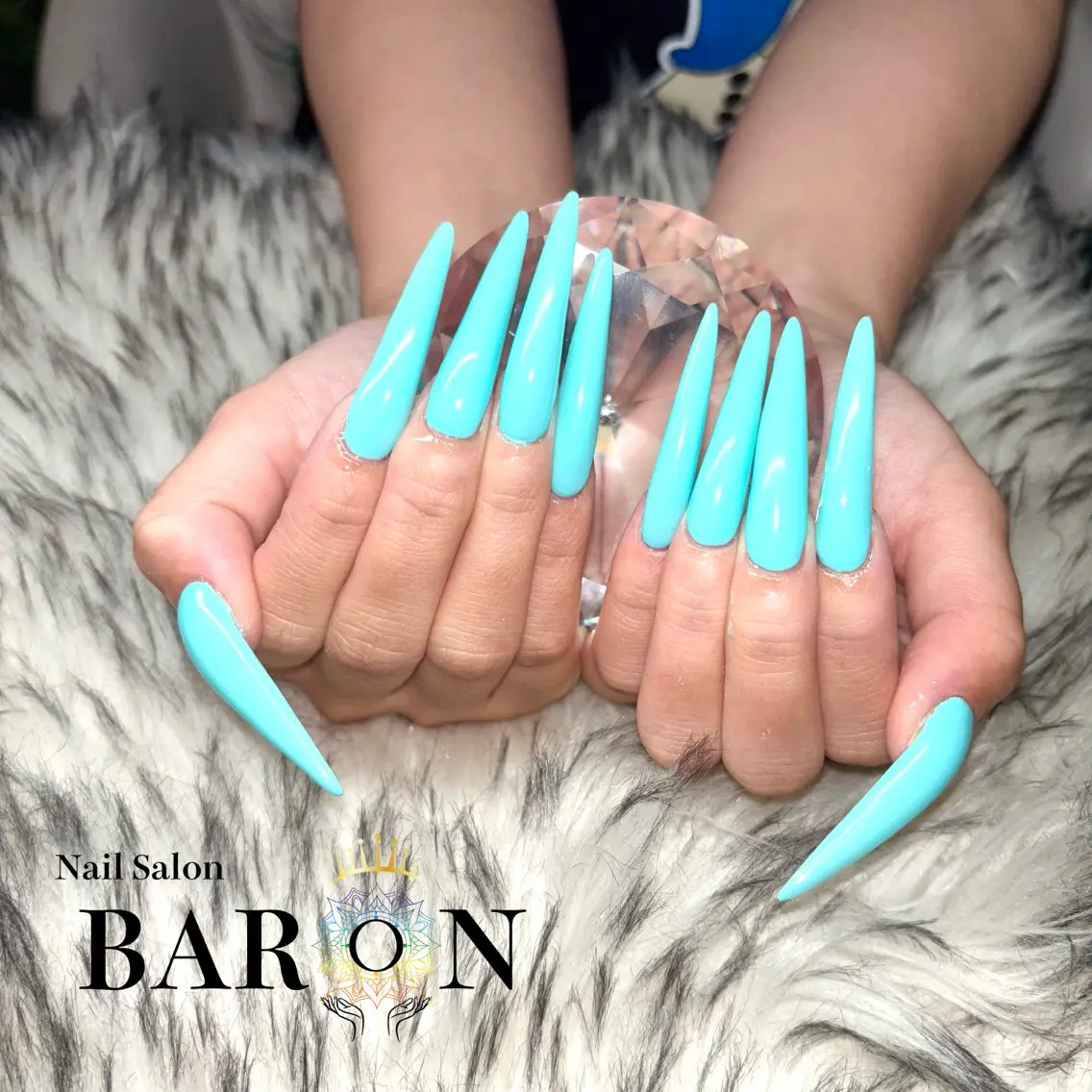 ネイル 水色 ワンカラーネイル ♛︎BARON♛︎ MASHIROのネイルデザイン