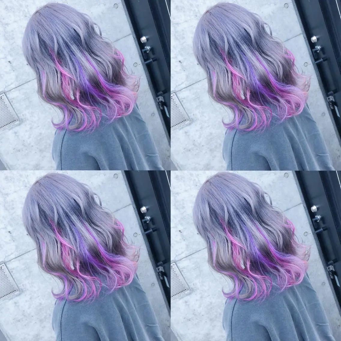 セミロング カラー ヘアアレンジ キッズ ヘアカラー トリートメント ヘアセット 💟Chloe原宿店 🩶ハイトーンのヘアスタイル
