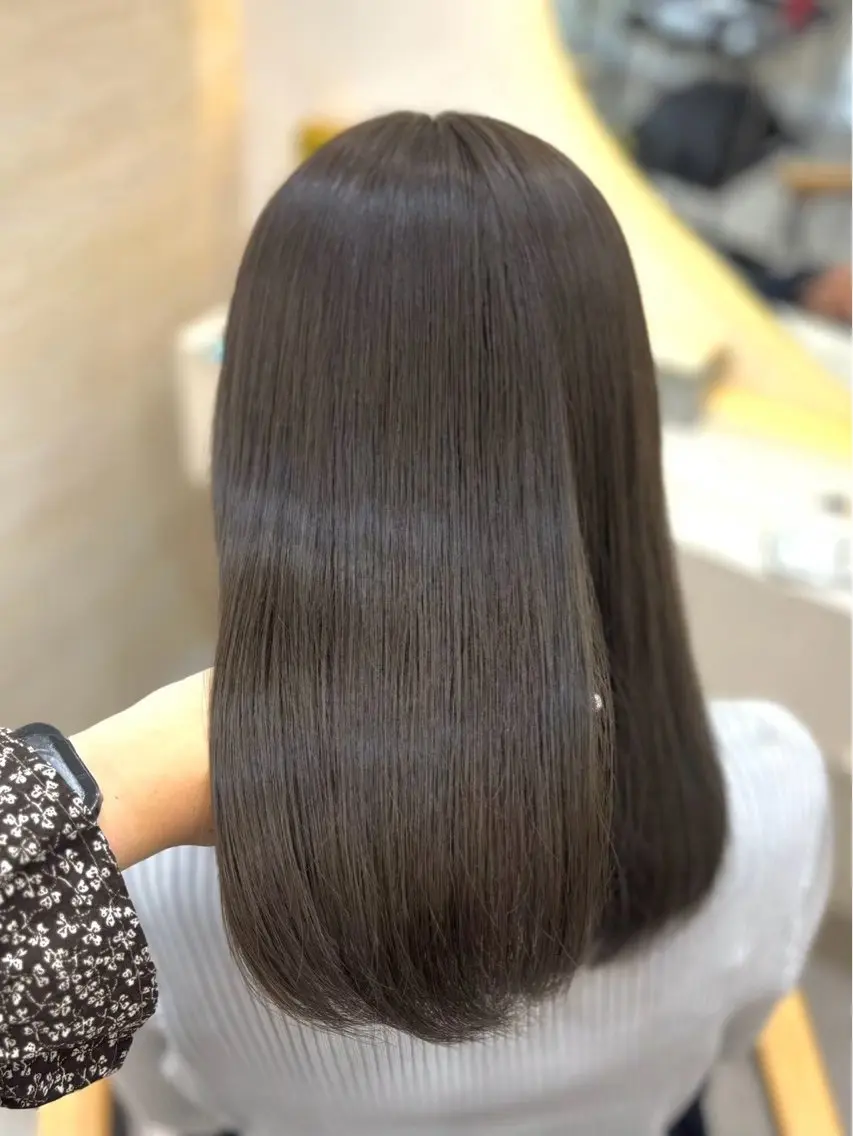 セミロング カラー ヘアカラー トリートメント ゆうな🍒/熊谷/ ワンカラーのヘアスタイル