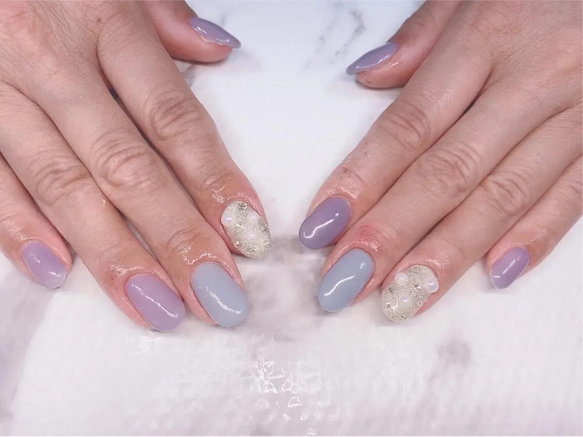 ネイル フットネイル グリーン オフィスネイル ワンカラーネイル 春ネイル Lily Blancheのその他イメージ