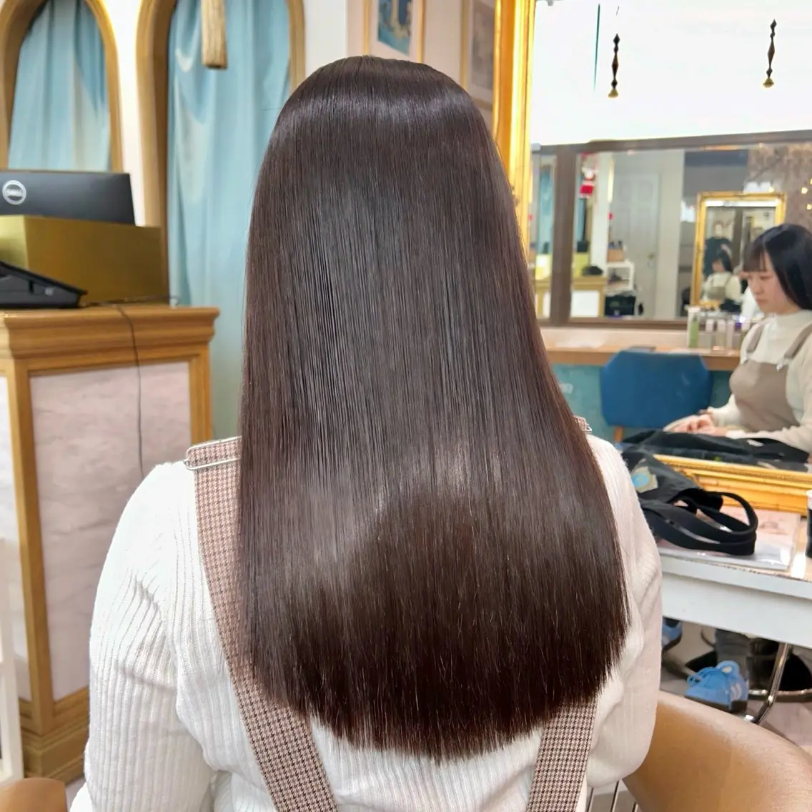 ロング カラー 縮毛矯正 髪質改善【縮毛矯正】 北千住 田邉 澪のヘアスタイル