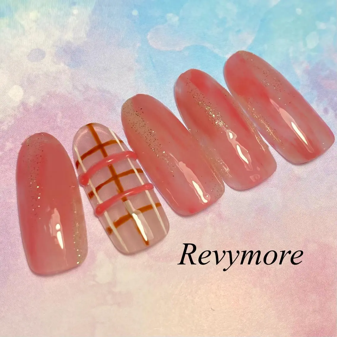 ミディアム ネイル ジェルネイル ニュアンスネイル オフィスネイル シンプルネイル 冬ネイル nail salon Revymoreのネイルデザイン