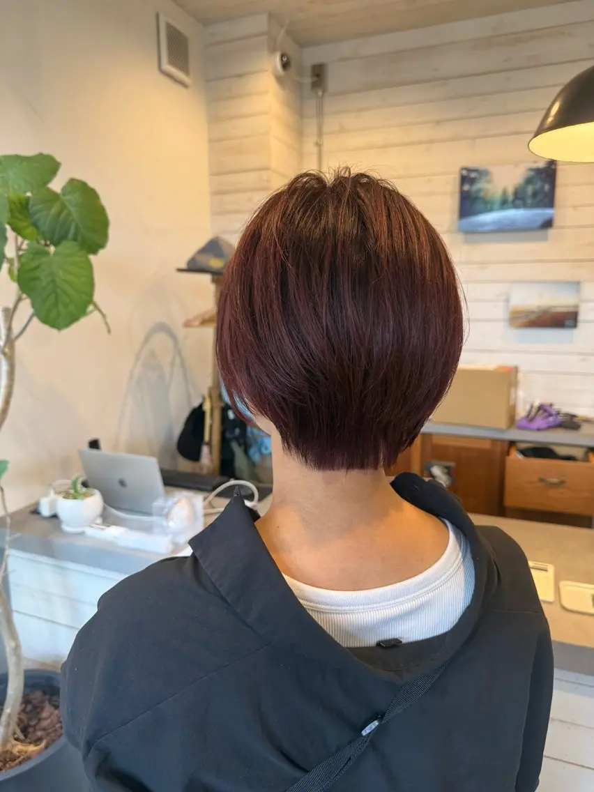 ショート カラー レッドカラー ヘアカラー 透明感カラー/艶髪/ Ayakaのヘアスタイル
