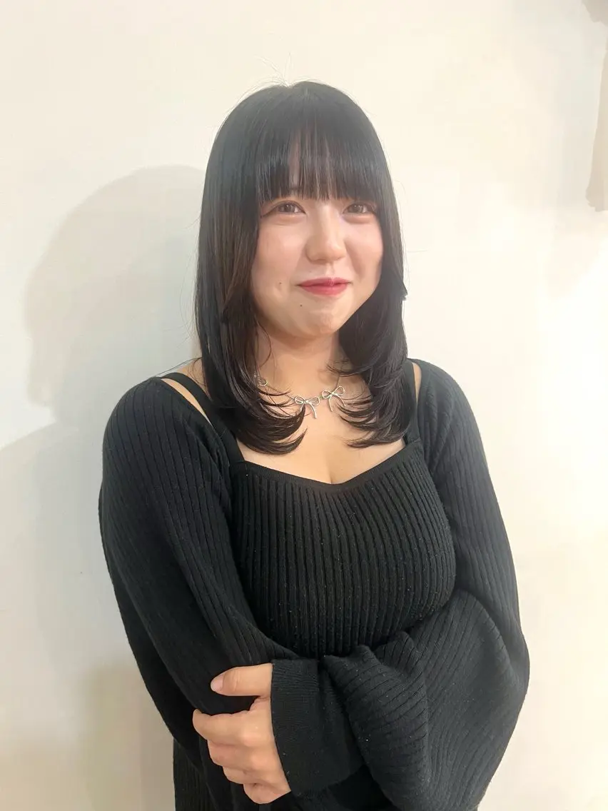 セミロング 顔周りカット レイヤーカット ayaka/暖色/ レイヤーカット🩰のヘアスタイル