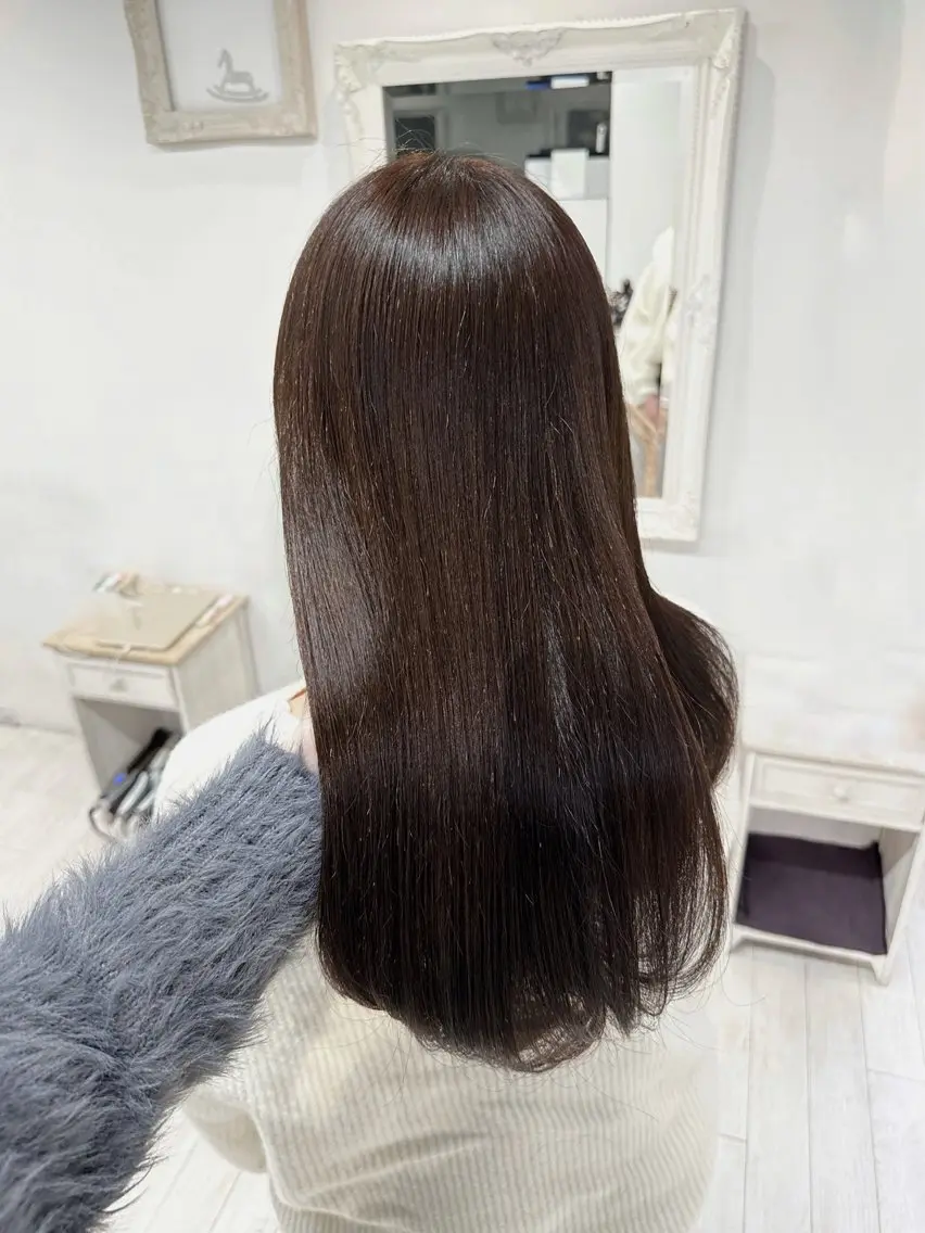ロング カラー 透明感カラー グレージュ カット ヘアカラー トリートメント 無料カットモデル🩶 30%off/はるかのヘアスタイル