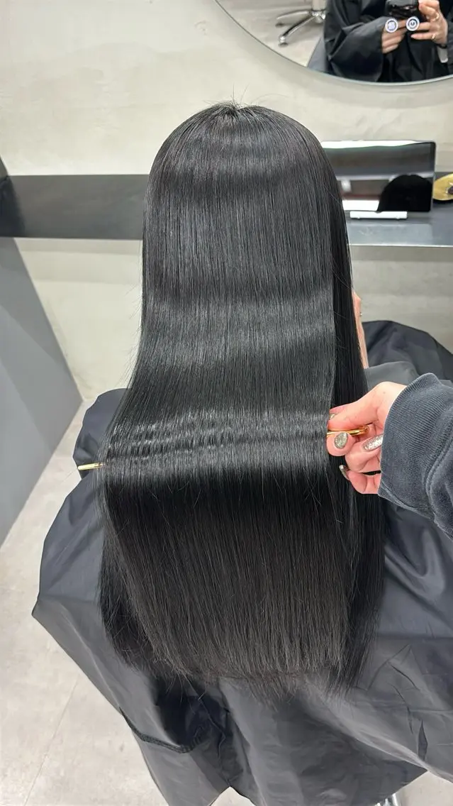 ロング カット ヘアカラー 縮毛矯正 トリートメント 今話題の艶髪矯正 美艶カラー/FUKAのヘアスタイル