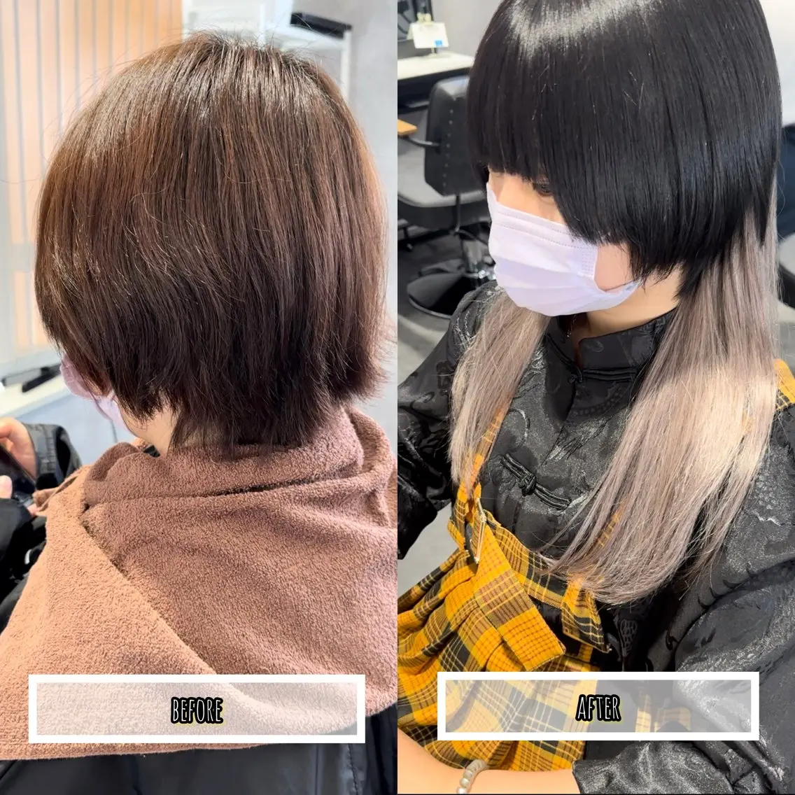 ショート カラー プルエクステ エクステ ヘアカラー トリートメント エクステ プルエクステ/透明感 カラー✨KAZUKIのヘアスタイル
